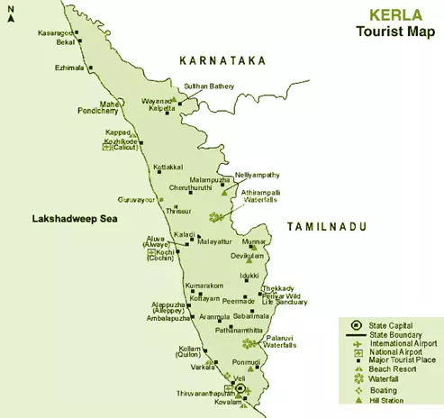 Kerala Tour Map